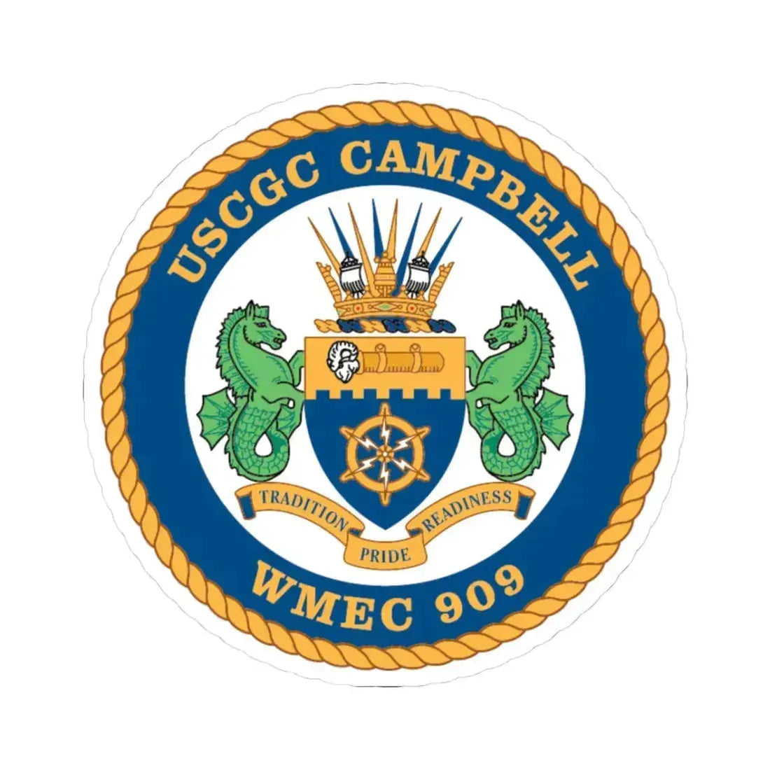 USCGC Campbell WMEC 909 (U.S. Coast Guard) STICKER Vinyl Kiss-Cut Decal - The Sticker Space