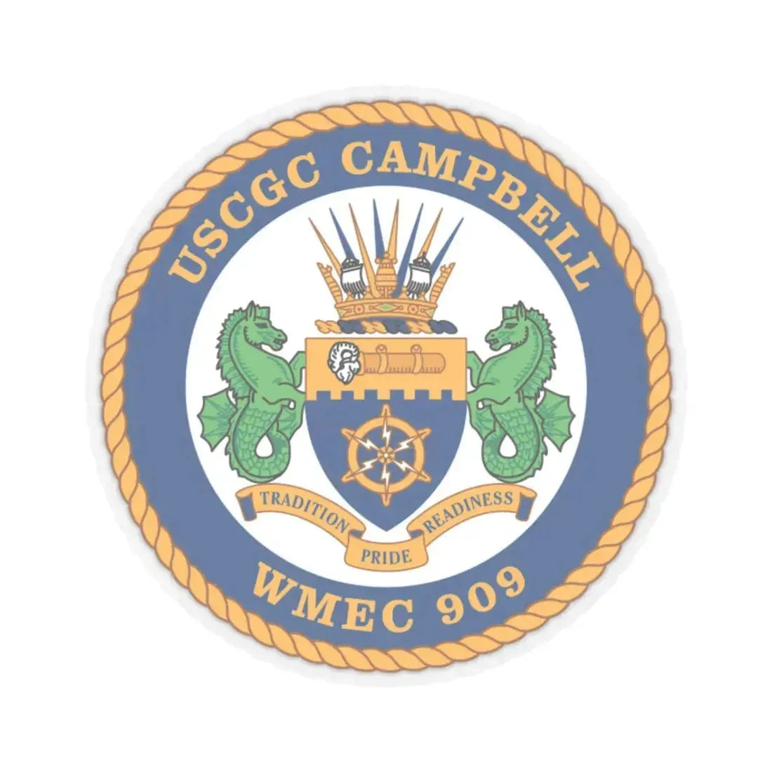 USCGC Campbell WMEC 909 (U.S. Coast Guard) STICKER Vinyl Kiss-Cut Decal - The Sticker Space