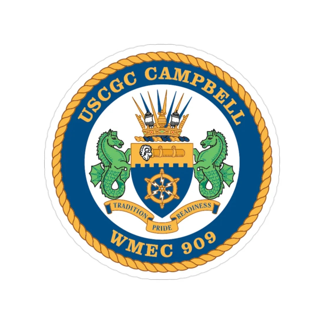 USCGC Campbell WMEC 909 (U.S. Coast Guard) Transparent STICKER Die-Cut Vinyl Decal 2 Inch - The Sticker Space