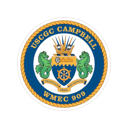 USCGC Campbell WMEC 909 (U.S. Coast Guard) Transparent STICKER Die-Cut Vinyl Decal 2 Inch - The Sticker Space