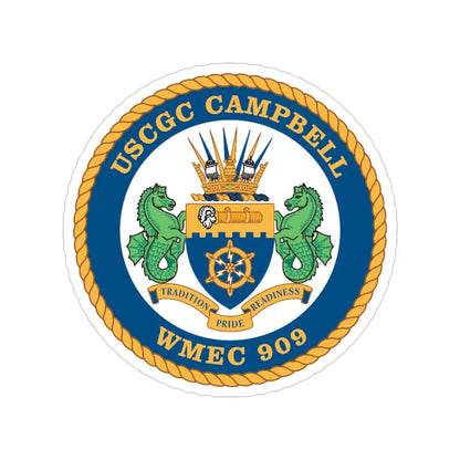 USCGC Campbell WMEC 909 (U.S. Coast Guard) Transparent STICKER Die-Cut Vinyl Decal 4 Inch - The Sticker Space