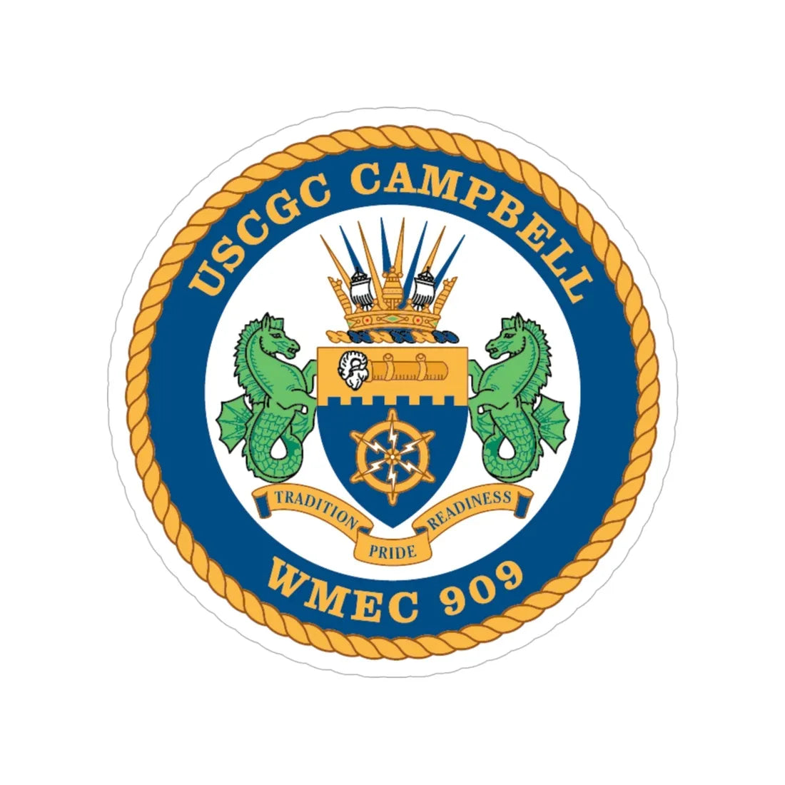 USCGC Campbell WMEC 909 (U.S. Coast Guard) Transparent STICKER Die-Cut Vinyl Decal 6 Inch - The Sticker Space