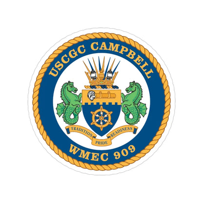 USCGC Campbell WMEC 909 (U.S. Coast Guard) Transparent STICKER Die-Cut Vinyl Decal 6 Inch - The Sticker Space