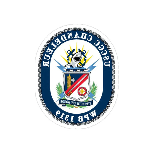 USCGC Chandeleur WPB 1319 (U.S. Coast Guard) REVERSE PRINT Transparent Die-Cut STICKER 2 Inch Die-Cut Transparent - The Sticker Space