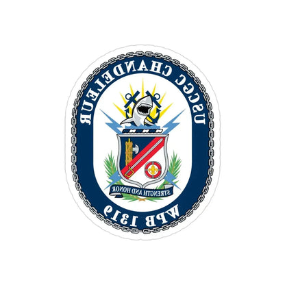 USCGC Chandeleur WPB 1319 (U.S. Coast Guard) REVERSE PRINT Transparent Die-Cut STICKER 3 Inch Die-Cut Transparent - The Sticker Space