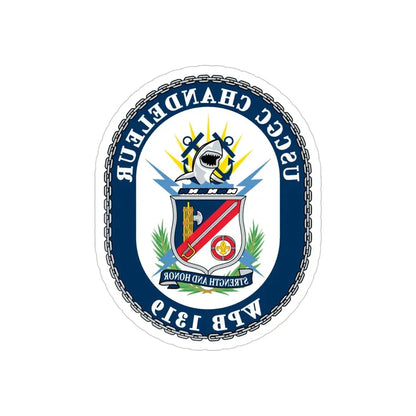 USCGC Chandeleur WPB 1319 (U.S. Coast Guard) REVERSE PRINT Transparent Die-Cut STICKER 4 Inch Die-Cut Transparent - The Sticker Space