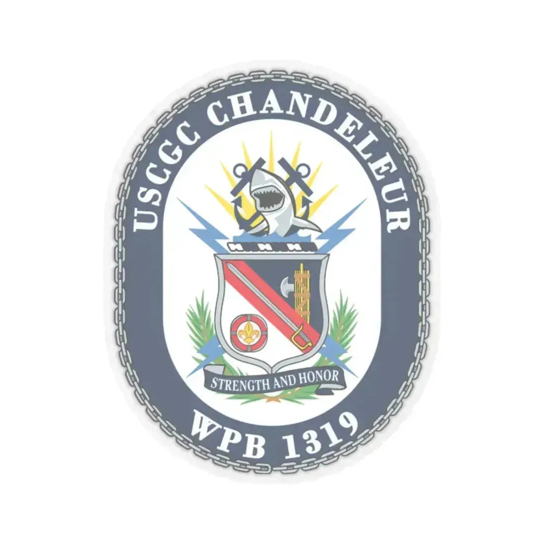 USCGC Chandeleur WPB 1319 (U.S. Coast Guard) STICKER Vinyl Kiss-Cut Decal 2 Inch Transparent - The Sticker Space