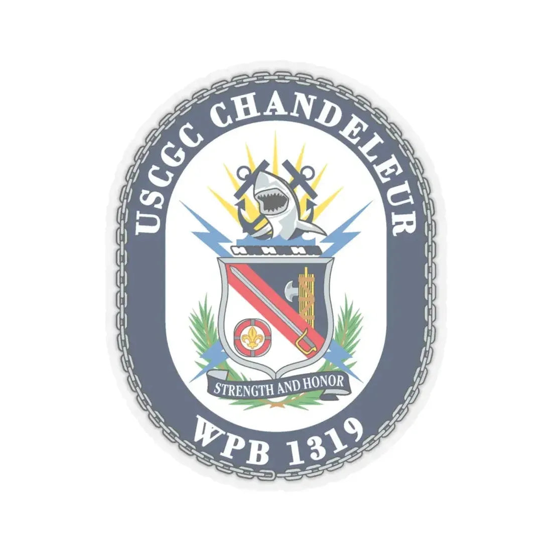 USCGC Chandeleur WPB 1319 (U.S. Coast Guard) STICKER Vinyl Kiss-Cut Decal 4 Inch Transparent - The Sticker Space
