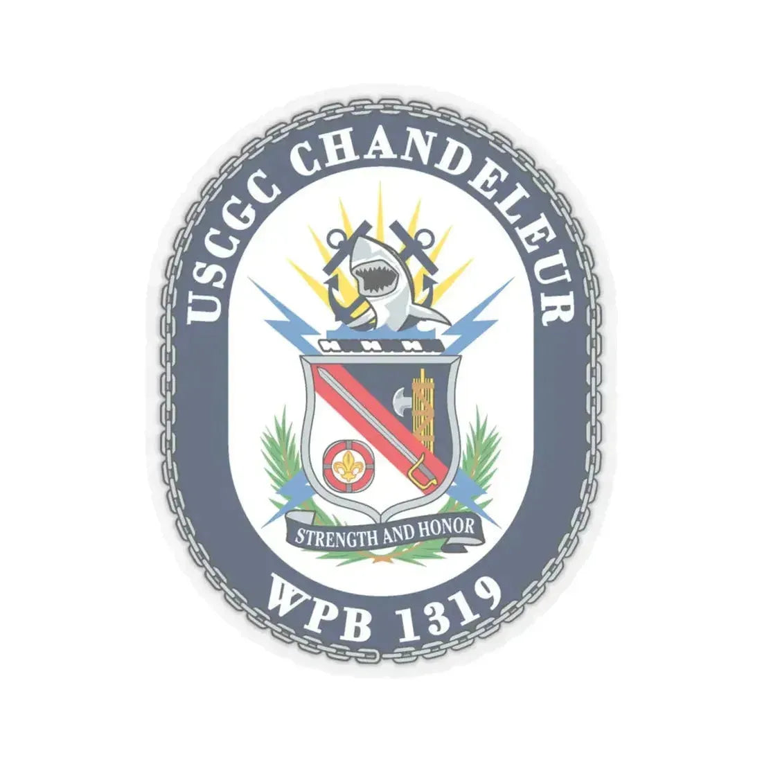 USCGC Chandeleur WPB 1319 (U.S. Coast Guard) STICKER Vinyl Kiss-Cut Decal 4 Inch Transparent - The Sticker Space