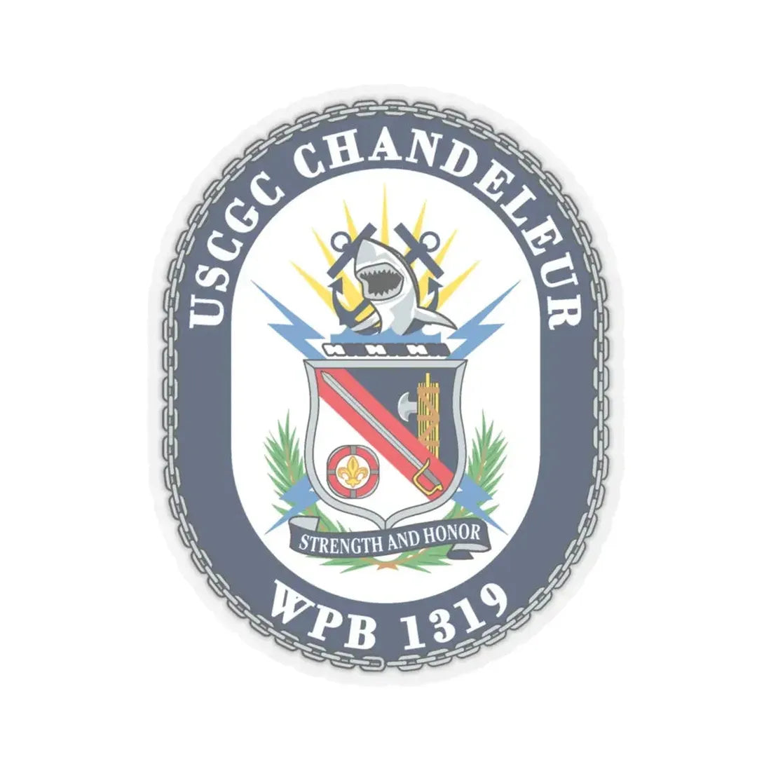 USCGC Chandeleur WPB 1319 (U.S. Coast Guard) STICKER Vinyl Kiss-Cut Decal 6 Inch Transparent - The Sticker Space