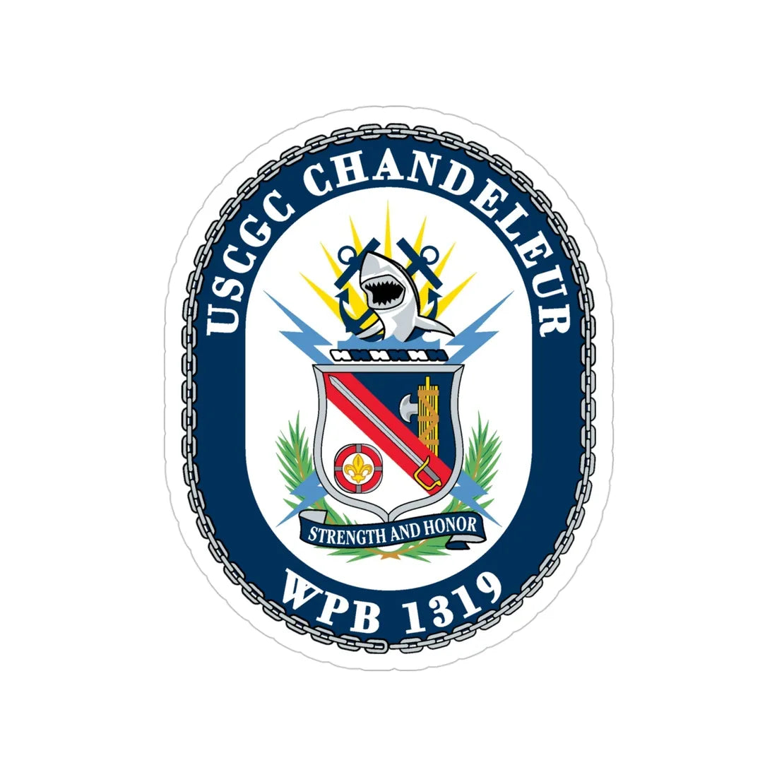 USCGC Chandeleur WPB 1319 (U.S. Coast Guard) Transparent STICKER Die-Cut Vinyl Decal 4 Inch - The Sticker Space
