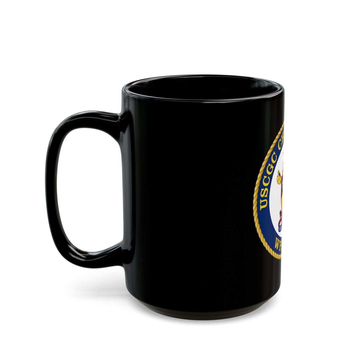 USCGC Chincoteague WPB 1320 (U.S. Coast Guard) Black Coffee Mug-The Sticker Space