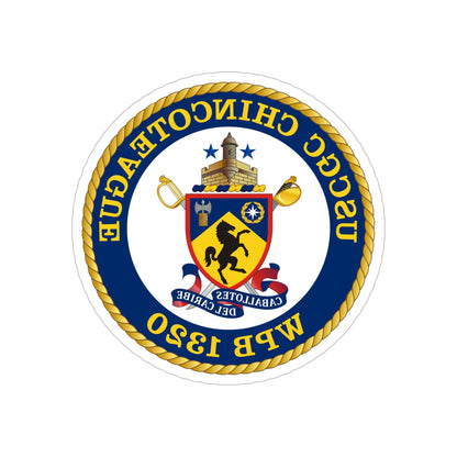 USCGC Chincoteague WPB 1320 (U.S. Coast Guard) REVERSE PRINT Transparent STICKER-6 Inch-The Sticker Space