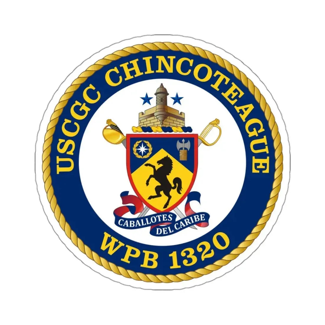 USCGC Chincoteague WPB 1320 (U.S. Coast Guard) STICKER Vinyl Kiss-Cut Decal 3 Inch White - The Sticker Space