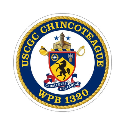 USCGC Chincoteague WPB 1320 (U.S. Coast Guard) STICKER Vinyl Kiss-Cut Decal 3 Inch White - The Sticker Space