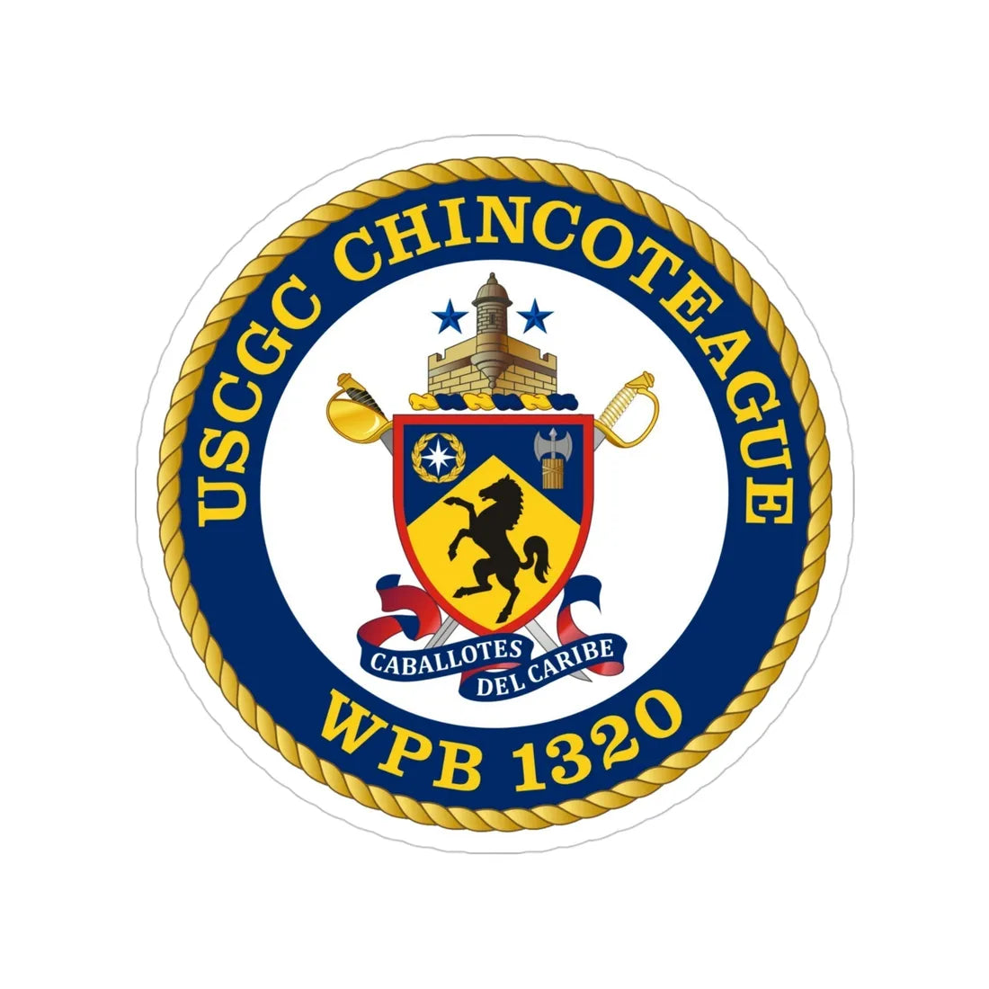 USCGC Chincoteague WPB 1320 (U.S. Coast Guard) Transparent STICKER Die-Cut Vinyl Decal 4 Inch - The Sticker Space