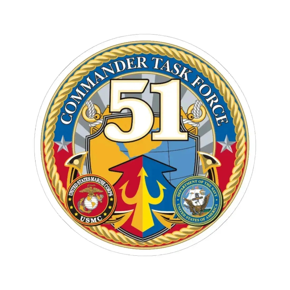 USCGC Command Task Force (U.S. Coast Guard) STICKER Vinyl Kiss-Cut Decal 4 Inch White - The Sticker Space