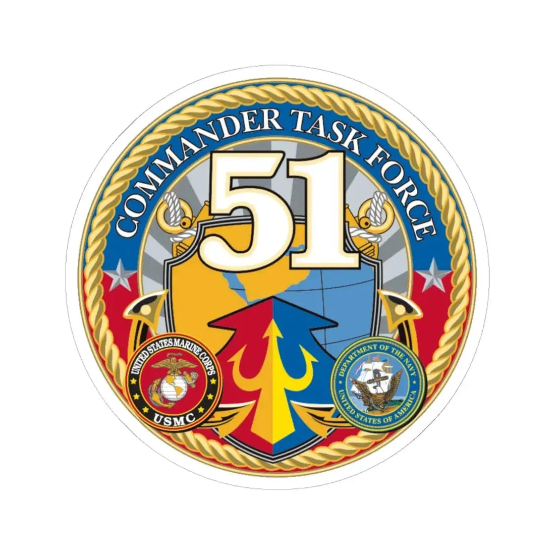 USCGC Command Task Force (U.S. Coast Guard) STICKER Vinyl Kiss-Cut Decal 6 Inch White - The Sticker Space