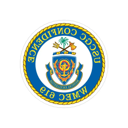 USCGC Confidence WMEC 619 (U.S. Coast Guard) REVERSE PRINT Transparent Die-Cut STICKER 2 Inch Die-Cut Transparent - The Sticker Space