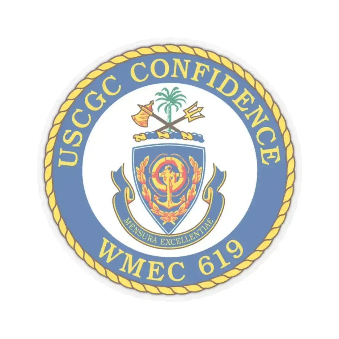 USCGC Confidence WMEC 619 (U.S. Coast Guard) STICKER Vinyl Kiss-Cut Decal 3 Inch Transparent - The Sticker Space