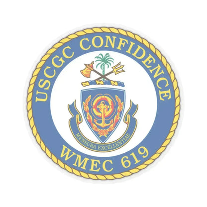 USCGC Confidence WMEC 619 (U.S. Coast Guard) STICKER Vinyl Kiss-Cut Decal 3 Inch Transparent - The Sticker Space