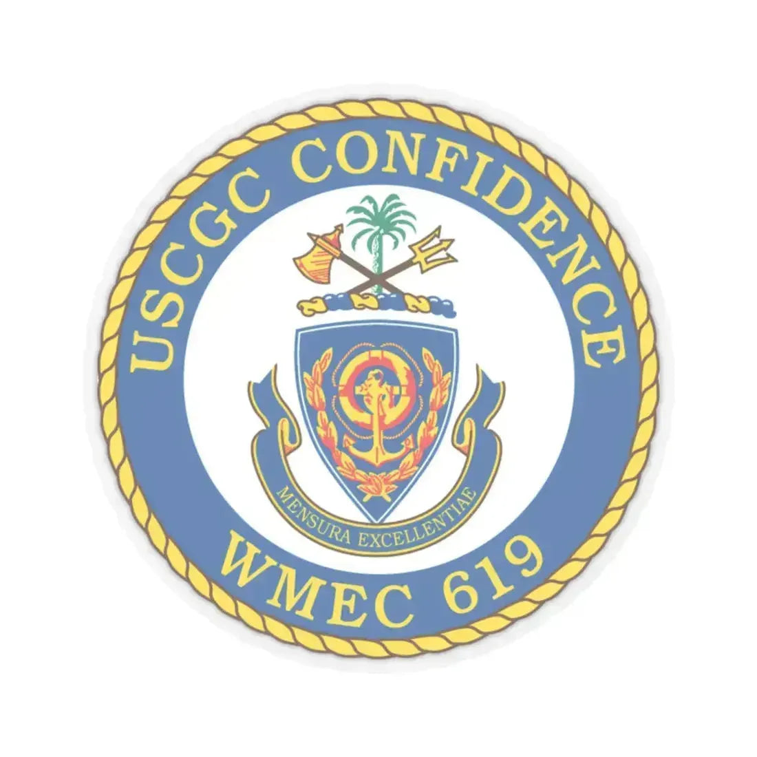 USCGC Confidence WMEC 619 (U.S. Coast Guard) STICKER Vinyl Kiss-Cut Decal 4 Inch Transparent - The Sticker Space