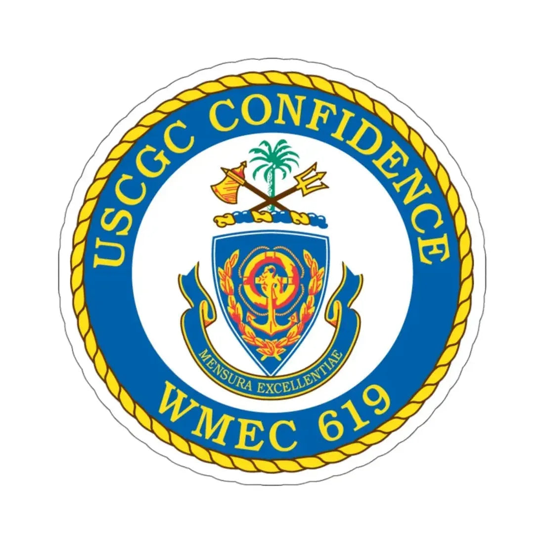 USCGC Confidence WMEC 619 (U.S. Coast Guard) STICKER Vinyl Kiss-Cut Decal 4 Inch White - The Sticker Space