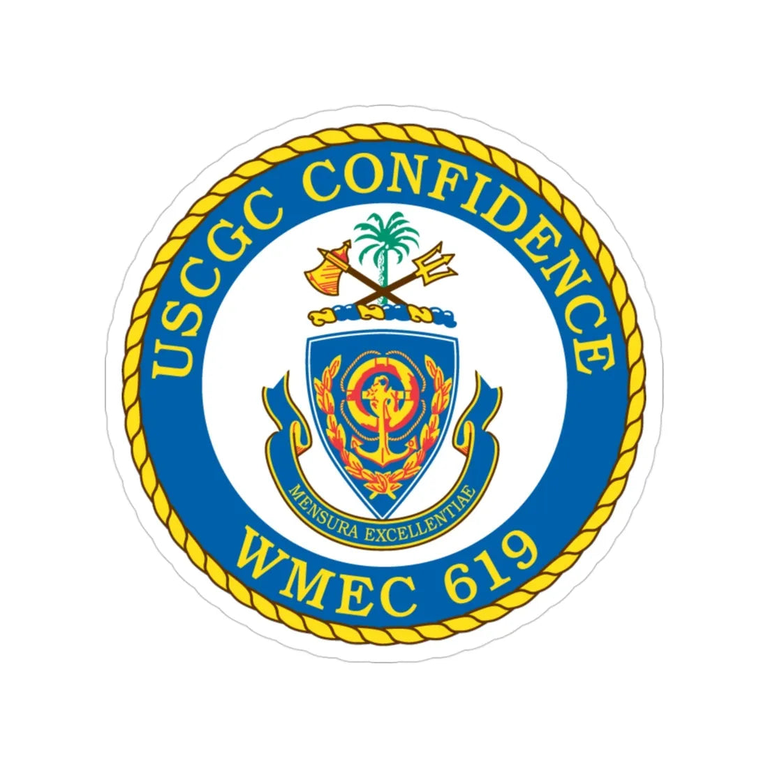 USCGC Confidence WMEC 619 (U.S. Coast Guard) Transparent STICKER Die-Cut Vinyl Decal 3 Inch - The Sticker Space