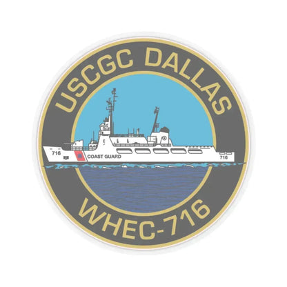 USCGC Dallas WHEC 716 2 (U.S. Coast Guard) STICKER Vinyl Kiss-Cut Decal 3 Inch Transparent - The Sticker Space