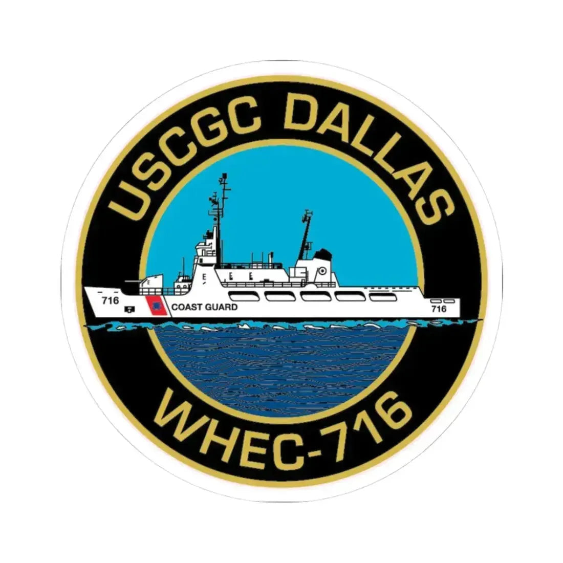 USCGC Dallas WHEC 716 2 (U.S. Coast Guard) STICKER Vinyl Kiss-Cut Decal 3 Inch White - The Sticker Space