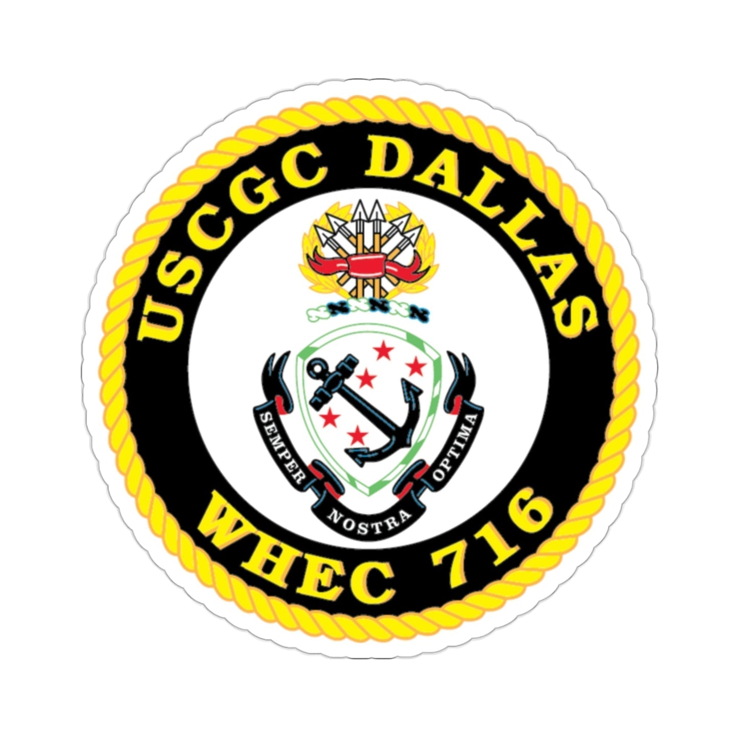 USCGC Dallas WHEC 716 (U.S. Coast Guard) STICKER Vinyl Die-Cut Decal-2 Inch-The Sticker Space