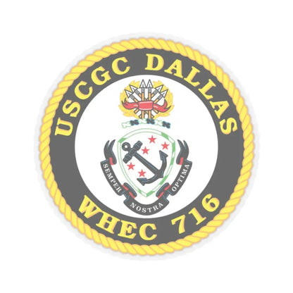 USCGC Dallas WHEC 716 (U.S. Coast Guard) STICKER Vinyl Kiss-Cut Decal 2 Inch Transparent - The Sticker Space