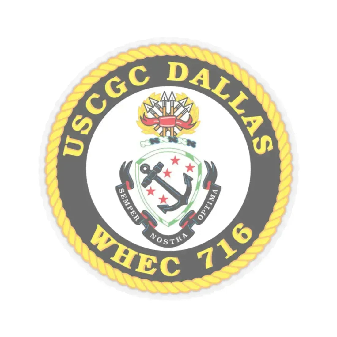 USCGC Dallas WHEC 716 (U.S. Coast Guard) STICKER Vinyl Kiss-Cut Decal 2 Inch Transparent - The Sticker Space
