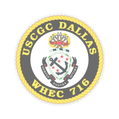USCGC Dallas WHEC 716 (U.S. Coast Guard) STICKER Vinyl Kiss-Cut Decal 2 Inch Transparent - The Sticker Space