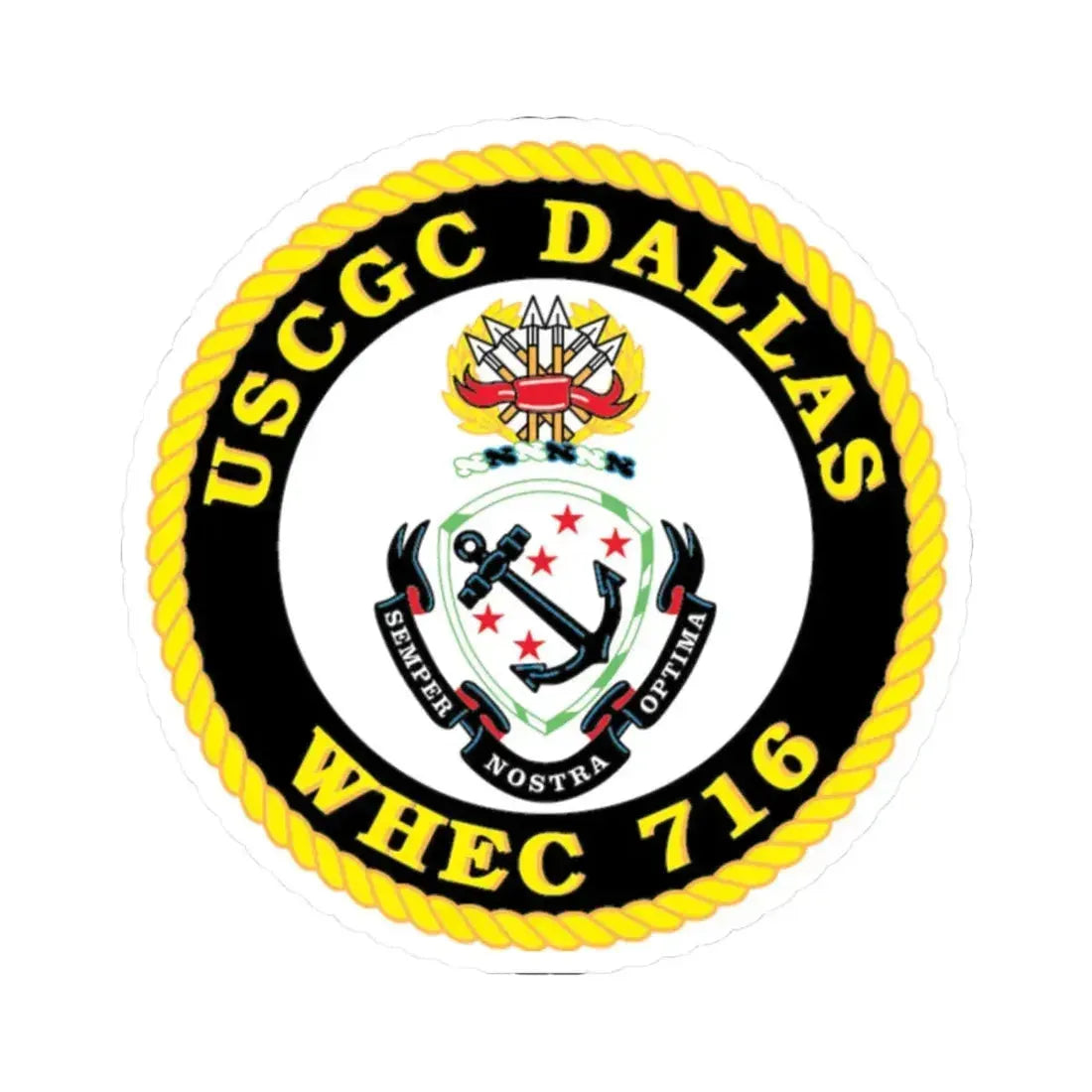 USCGC Dallas WHEC 716 (U.S. Coast Guard) STICKER Vinyl Kiss-Cut Decal 2 Inch White - The Sticker Space