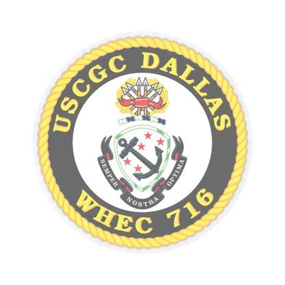 USCGC Dallas WHEC 716 (U.S. Coast Guard) STICKER Vinyl Kiss-Cut Decal 3 Inch Transparent - The Sticker Space