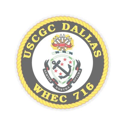USCGC Dallas WHEC 716 (U.S. Coast Guard) STICKER Vinyl Kiss-Cut Decal 3 Inch Transparent - The Sticker Space