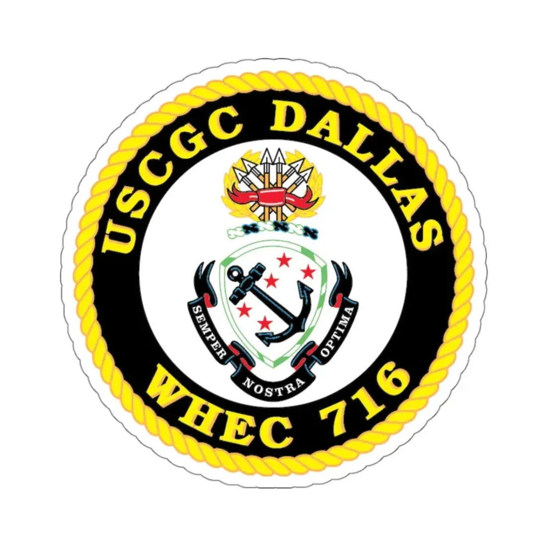 USCGC Dallas WHEC 716 (U.S. Coast Guard) STICKER Vinyl Kiss-Cut Decal 3 Inch White - The Sticker Space