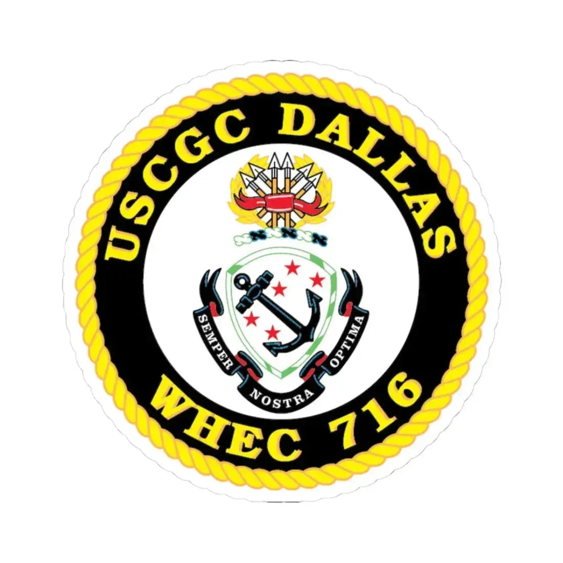 USCGC Dallas WHEC 716 (U.S. Coast Guard) STICKER Vinyl Kiss-Cut Decal 3 Inch White - The Sticker Space