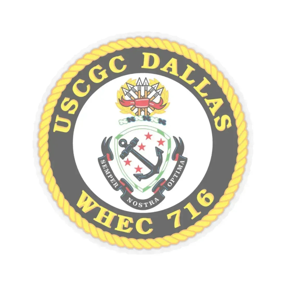 USCGC Dallas WHEC 716 (U.S. Coast Guard) STICKER Vinyl Kiss-Cut Decal 4 Inch Transparent - The Sticker Space