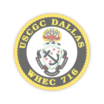 USCGC Dallas WHEC 716 (U.S. Coast Guard) STICKER Vinyl Kiss-Cut Decal 4 Inch Transparent - The Sticker Space
