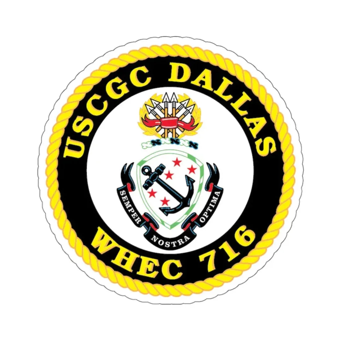 USCGC Dallas WHEC 716 (U.S. Coast Guard) STICKER Vinyl Kiss-Cut Decal 4 Inch White - The Sticker Space