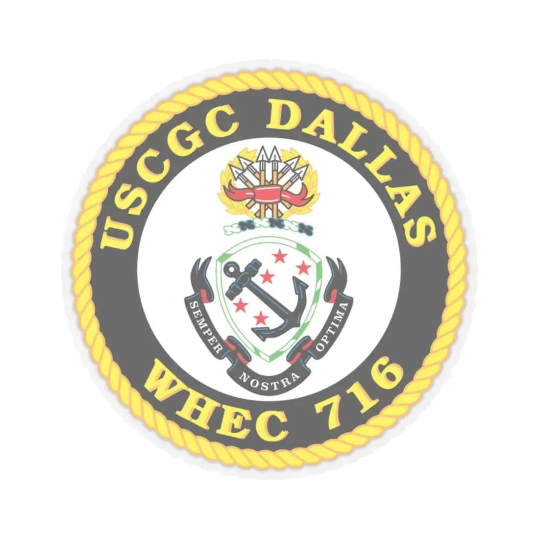 USCGC Dallas WHEC 716 (U.S. Coast Guard) STICKER Vinyl Kiss-Cut Decal 6 Inch Transparent - The Sticker Space