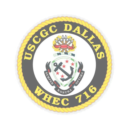 USCGC Dallas WHEC 716 (U.S. Coast Guard) STICKER Vinyl Kiss-Cut Decal 6 Inch Transparent - The Sticker Space