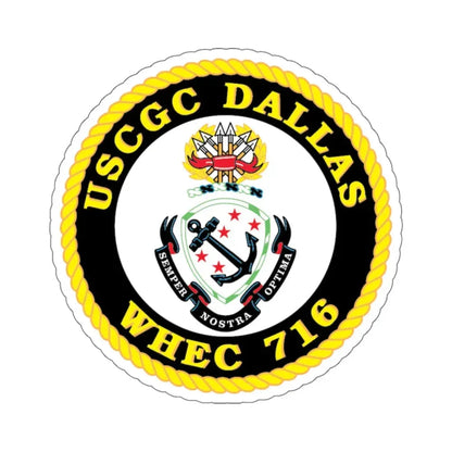 USCGC Dallas WHEC 716 (U.S. Coast Guard) STICKER Vinyl Kiss-Cut Decal 6 Inch White - The Sticker Space