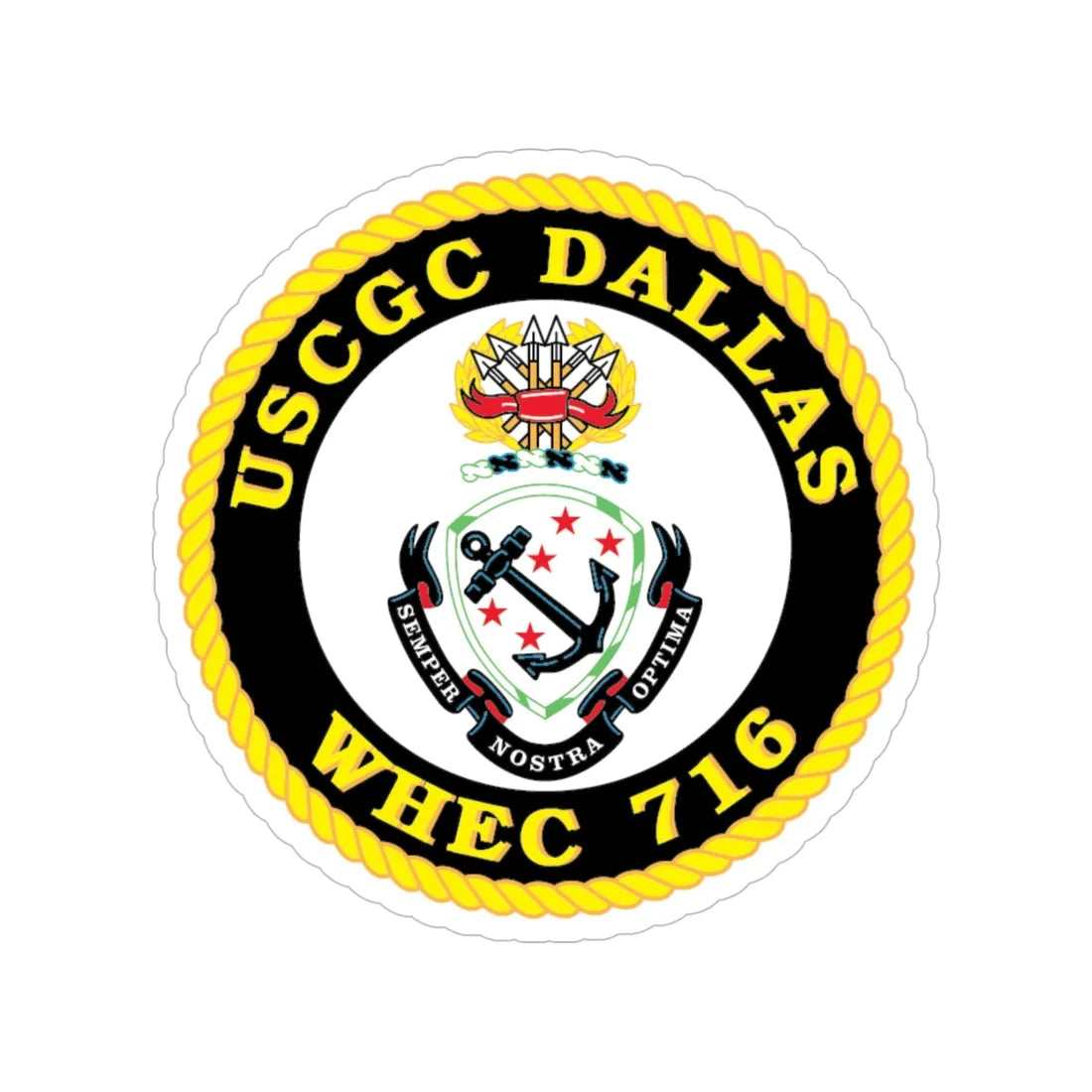 USCGC Dallas WHEC 716 (U.S. Coast Guard) Transparent STICKER Die-Cut Vinyl Decal 5 Inch - The Sticker Space