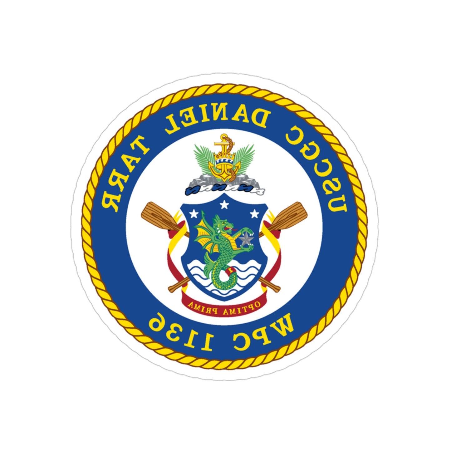 USCGC Daniel Tarr WPC 1136 (U.S. Coast Guard) REVERSE PRINT Transparent STICKER-3" × 3"-The Sticker Space