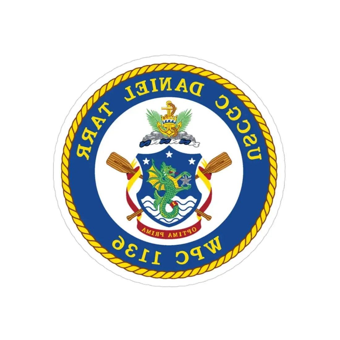 USCGC Daniel Tarr WPC 1136 (U.S. Coast Guard) REVERSE PRINT Transparent Die-Cut STICKER 3 Inch Die-Cut Transparent - The Sticker Space