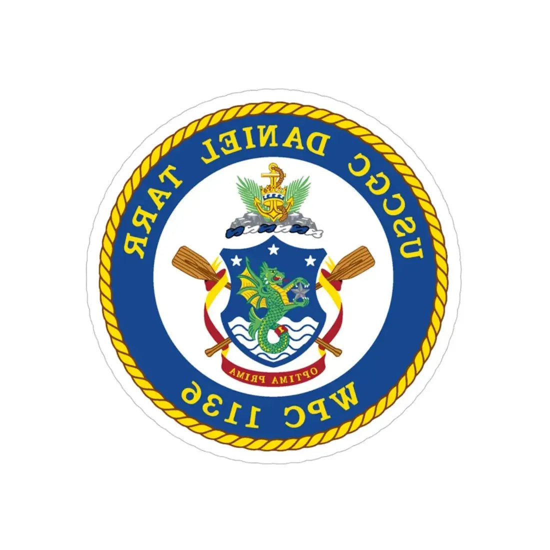 USCGC Daniel Tarr WPC 1136 (U.S. Coast Guard) REVERSE PRINT Transparent Die-Cut STICKER 4 Inch Die-Cut Transparent - The Sticker Space