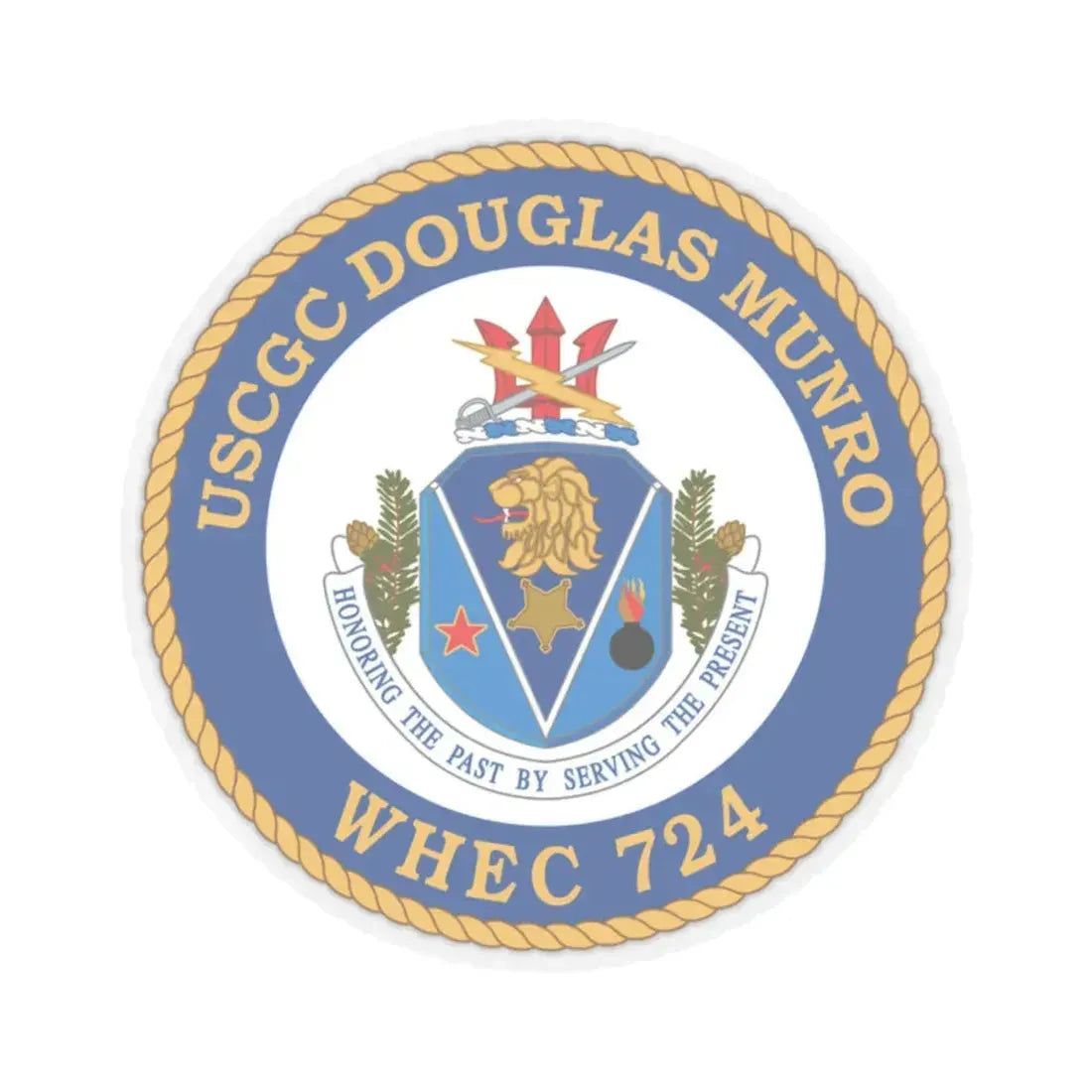USCGC Douglas Munro (U.S. Coast Guard) STICKER Vinyl Kiss-Cut Decal 2 Inch Transparent - The Sticker Space